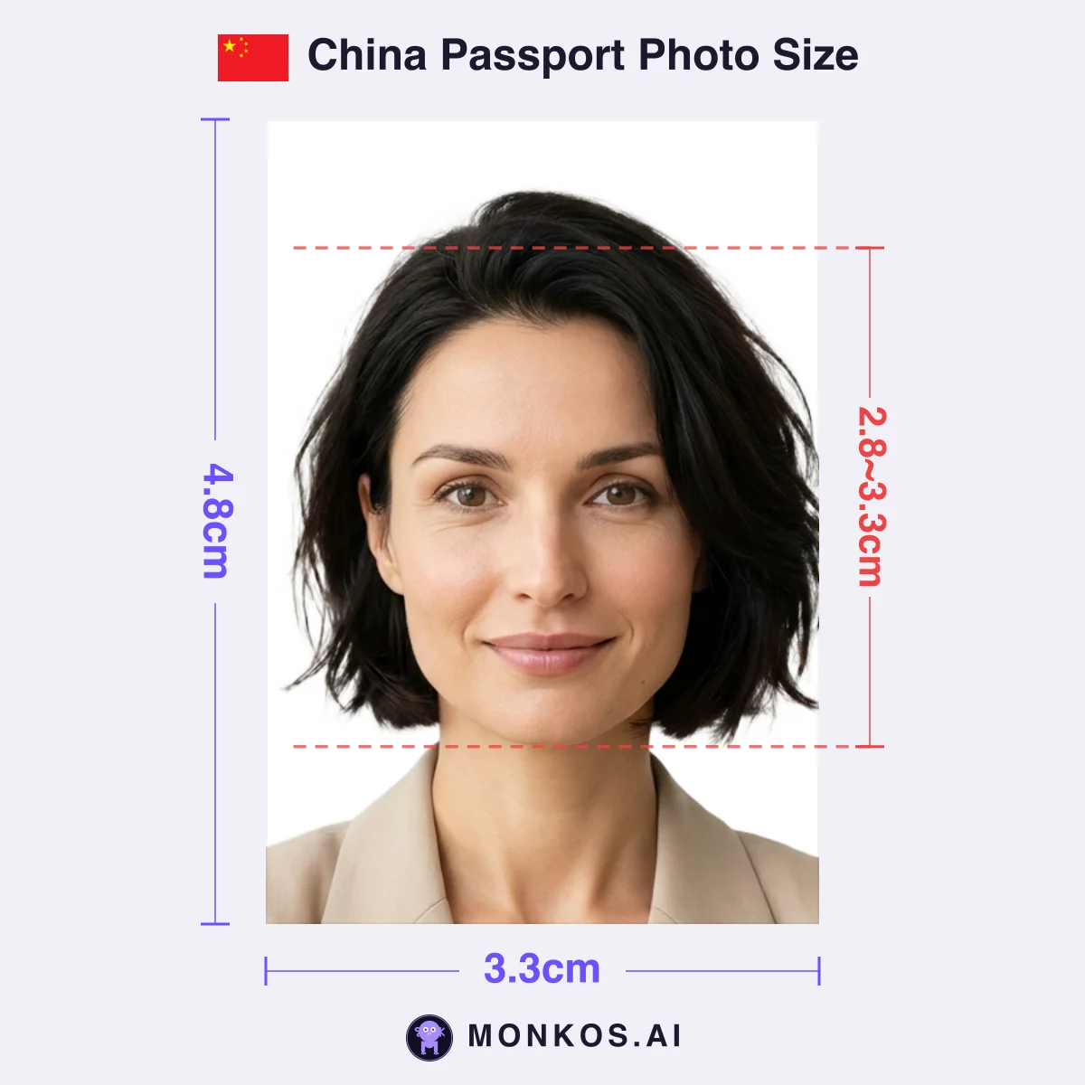 China Passport 3.3 × 4.8cm