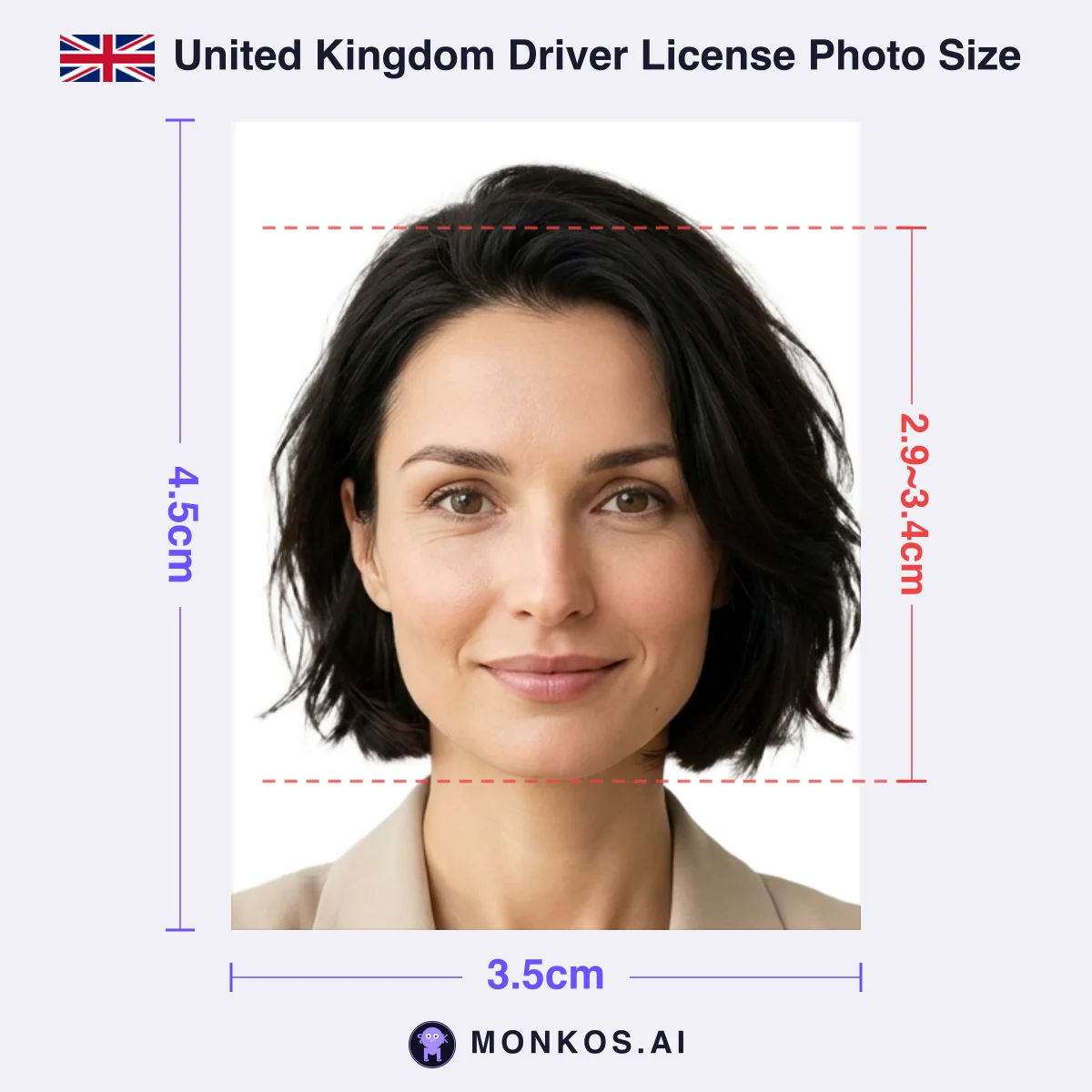 United Kingdom Driver License 3.5 × 4.5cm