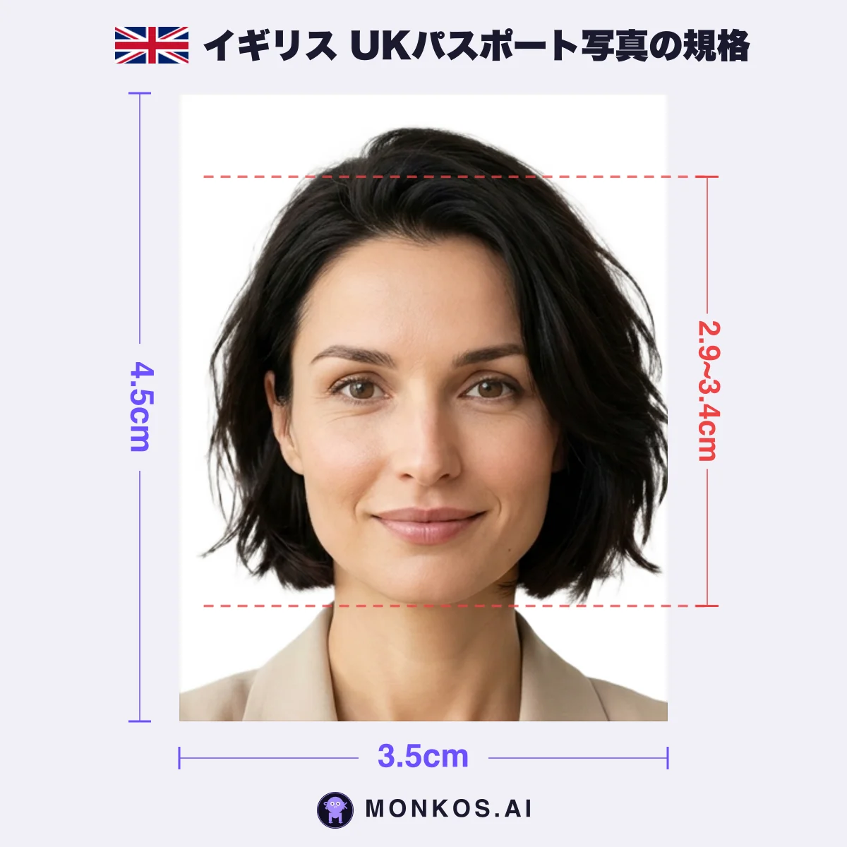 イギリス UKパスポート 3.5 × 4.5cm